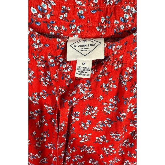 St. John's Bay Women's Soft Short Elastic Mid rise adjustable Red Size 1X New - Picture 9 of 10